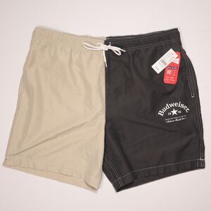 Budweiser x PacSun Boardshorts Swim Black Tan Shorts Mesh Lined Mens XL